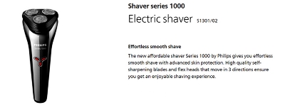 Picture of Philips S1301/02 Electric Shaver Series 1000 for Men