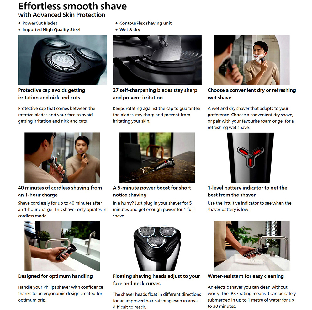 Picture of Philips S1301/02 Electric Shaver Series 1000 for Men