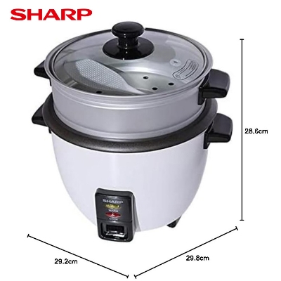 Picture of Sharp KS-H188G-W3 Rice Cooker with Food Steamer