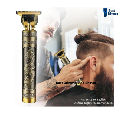 Picture of T9 Vintage USB Rechargeable Double Battery Hair Trimmer Electric Hair Clipper metal body Haircut Machine For Men