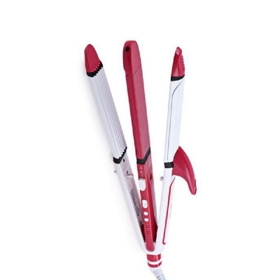 Picture of Kemei KM-3304 3 in 1 Hair Straightener, Curler & Crimping