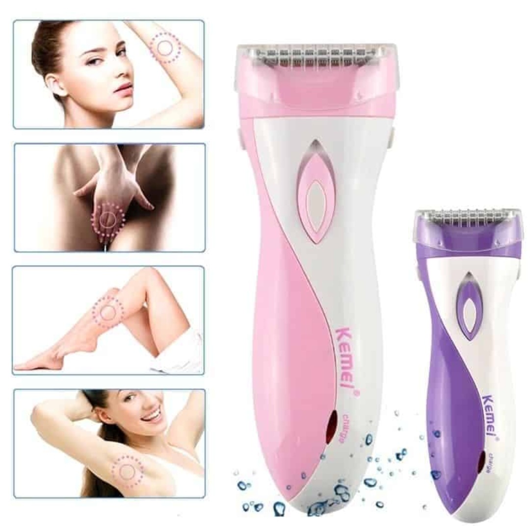Picture of Kemei KM-3018 Waterproof Electric Lady Shaver Hair Women Bikini Underarm Body Lady Epilator Hair Removal Cordless Trimmer for Women