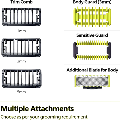 Picture of Philips QP1624/10 OneBlade and Hybrid Trimmer Face, Body for Men