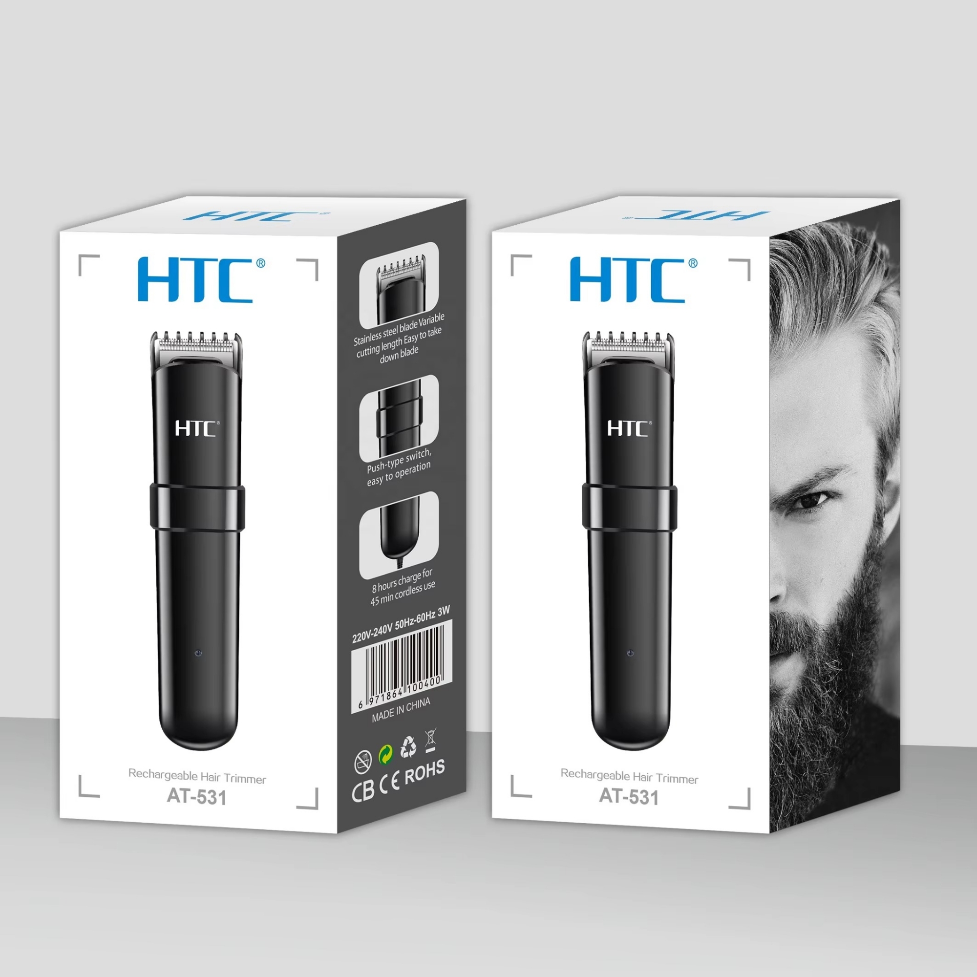 Picture of HTC AT-531 Rechargeable Hair Trimmer USB Charge Beard Trimmer Senior Design Men Hair Cutting