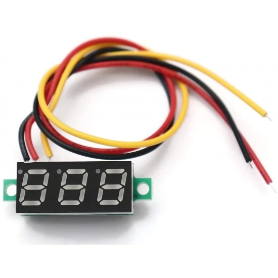 Picture of 0.28" LED DC 0-100V Red Voltmeter Digital Display Voltage VOLT METER 12V 24V