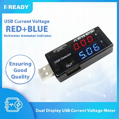 Picture of Dual Usb Voltage & Current Tester - Dual Display USB Current Voltage Meter DC Charging Detector Tester