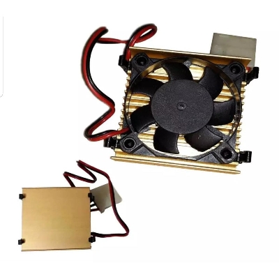 Picture of Heatsink With Cooling Fan, Thermostatic Cooler Fan, CPU Cooling Kit With Gold Heatsink
