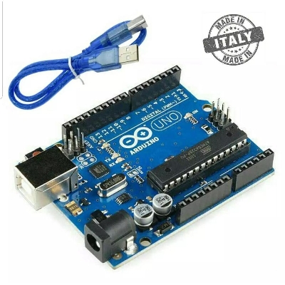 Picture of Uno R3 Development Board, Microcontroller Based on ATmega328 with USB Cable for DIY Project, (Uno R3) Made in Italy