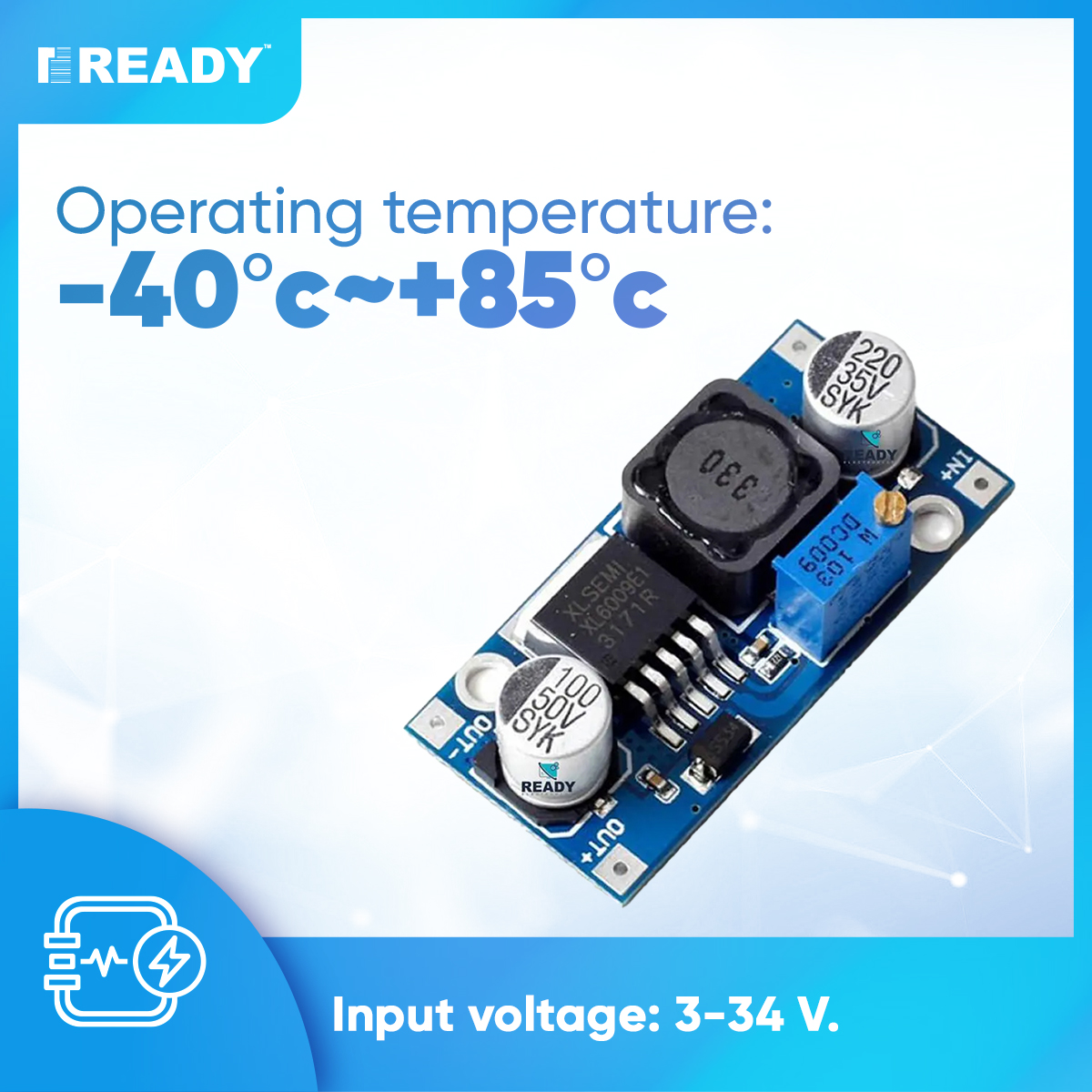 Picture of XL6009 DC-DC Step Up Boost Module - Empower Your Projects with Dependable Voltage Amplification for Enhanced Performance and Efficiency