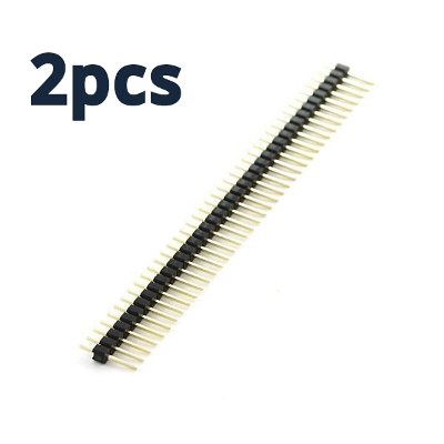 Picture of 2.54 mm Breakaway Male Header: 1×40-Pin, Straight, Black- 2pcs