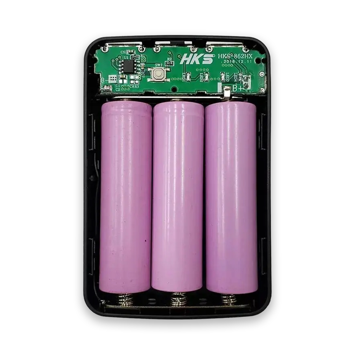 Picture of 18650 Battery Charger Cover Power Bank - Easy to Use - Loadable Batteries 3 pcs - 3 USB Ports - Solar Case Only