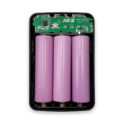 Picture of 18650 Battery Charger Cover Power Bank - Easy to Use - Loadable Batteries 3 pcs - 3 USB Ports - Solar Case Only