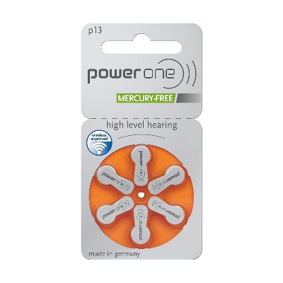 Picture of PowerOne ACCU Plus P13 Hearing Aid Battery, 6 Batteries Each Pack