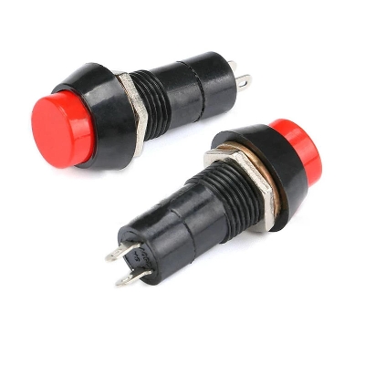 Picture of 2 Pin Plastic 12mm Push Button Latching Switch Self-Lock 3A 150V Red