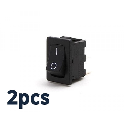 Picture of ON-OFF SWITCH- 250VAC/3A BLACK- 2pcs