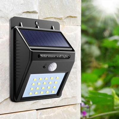 Picture of Solar Power 20 LED PIR Motion Sensor Wall Light Waterproof Outdoor Path Yard Garden Security Lamp