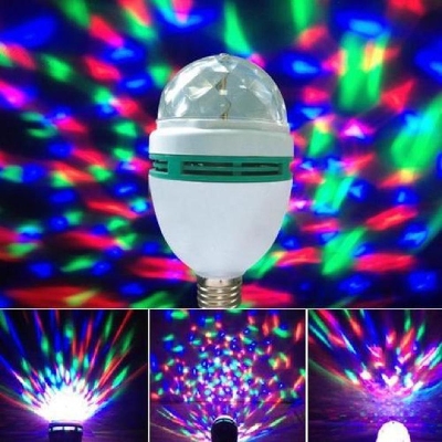 Picture of 360 Degree LED Rotating Bulb RGB Color Magic Disco Light