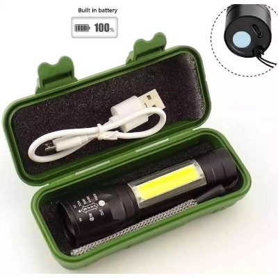 Picture of Telescopic Zoom Flash Light, Rechargeable LED Mini Torch Light