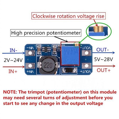 Picture of 1 Pcs MT3608 2A DC-DC Adjustable Step Up Power Module Power Module