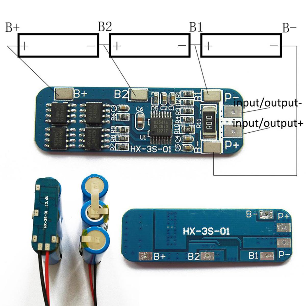 Picture of Empower Your Energy Solutions: 3S 12V 18650 10A BMS Charger Li-ion Lithium Battery Protection Board"