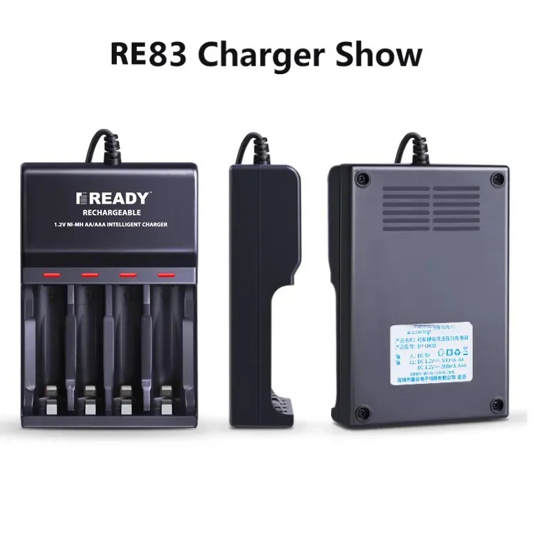 Picture of Efficient Charging Made Smart: READY RE83 4-Slot USB Intelligent Quick Battery Charger for 1.2V Size AA AAA Batteries