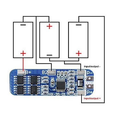 Picture of 3S 10A 12V PCB BMS Protection Board For 3 Pack 18650 Battery - Battery - 12 volt battery