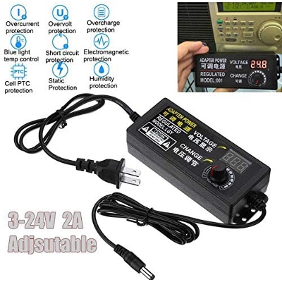 Picture of ZY-001 Adjustable DC 24V 3A Power Adapter with LED Voltmeter 775 Motor Power Supply Universal AC 100-220V to DC 3v 12V 24V 9v 24V Ad