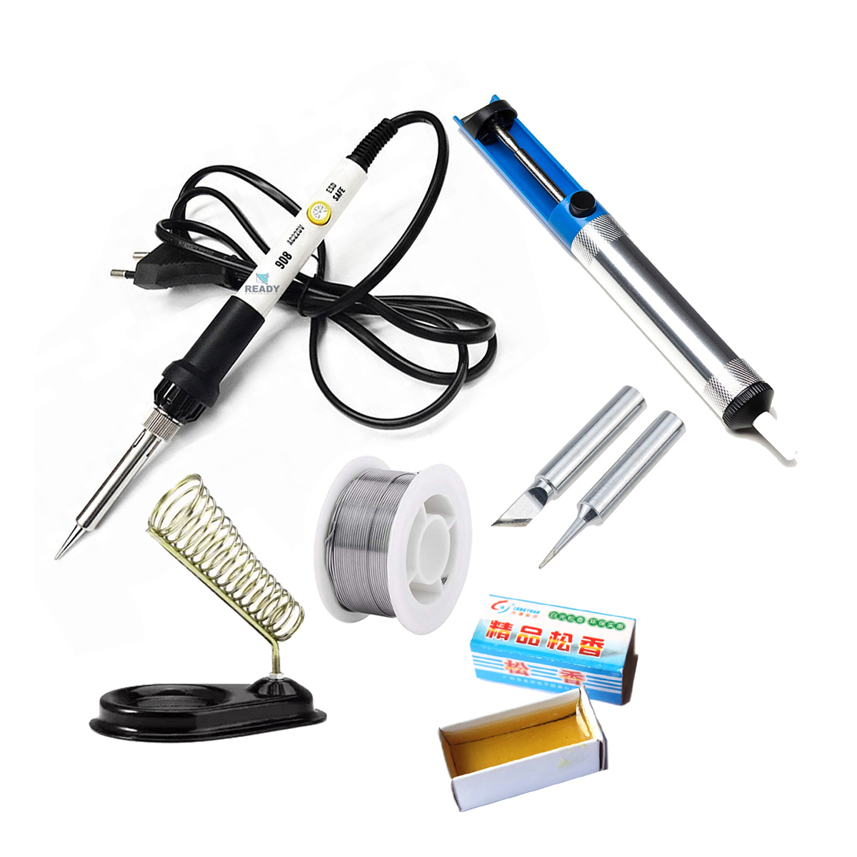 Picture of 60W Soldering Iron XCY 908 Adjustable | Complete Soldering Iron Combo - 6pcs Set for Precision Work