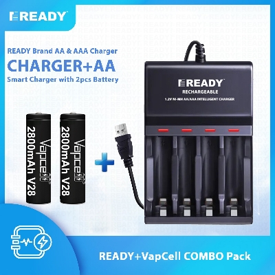 Picture of READY Energy saving Battery Charger Combo including 2 Unit AA Size Rechargeable Battery