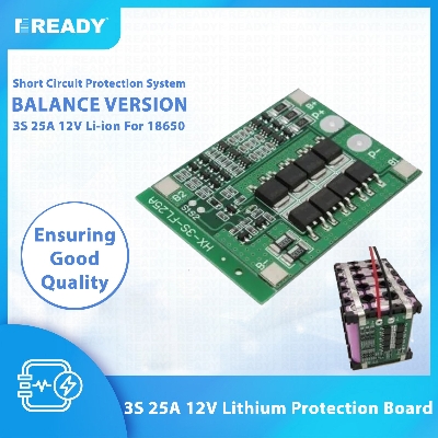 Picture of Advanced 3S 25A 12V Li-ion 18650 Lithium Protection Board: BMS PCB Guards Against Short Circuit - Secure Purchase for E-commerce