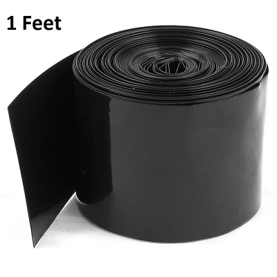 Picture of 1 Feet PVC Black Heat Shrink Tubing Tube Sleeve Sleeving Wrap 50.0mm