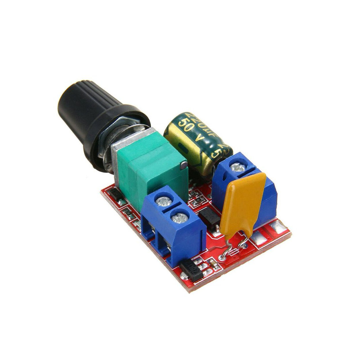 Picture of DC Motor PWM Speed ​​Controller 3V-35V Speed ​​Control Switch LED Dimmer-5 A - Easily Adjust and Control Motor Speed and LED Brightness - Reliable