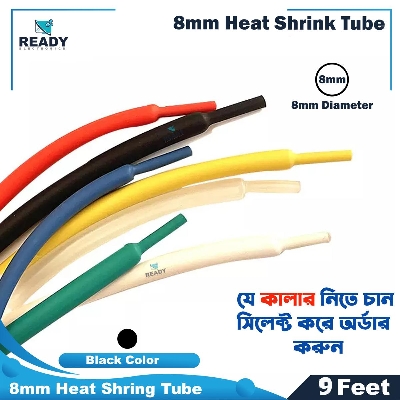 Picture of 8mm Heat Shrink Tube 9 Feet Heat Shrink Tubing Electrical Connection Wire Cable Wrap Waterproof Shrinkage Polyolefin Sleeve Kit Heat Shrink Tubes