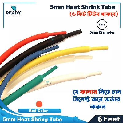 Picture of 5mm Heat Shrink Tube 3 Feet Heat Shrink Tubing Electrical Connection Wire Cable Wrap Waterproof Shrinkage Polyolefin Sleeve Kit Heat Shrink Tubes