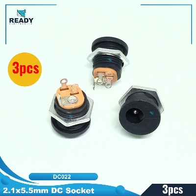 Picture of 3pcs - DC Power Socket DC022 Panel Mount 2.1x5.5mm