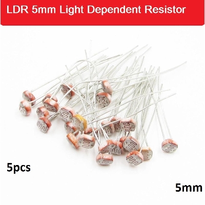 Picture of 5pcs LDR 5mm Diameter Photoresistor Photo Cell Light Dependent Resistor 5mm LDR Sensor Switches For Night Light Street Light Sensor Automatic Headlight Dimmer Control Photo Light Sensitive Resistor