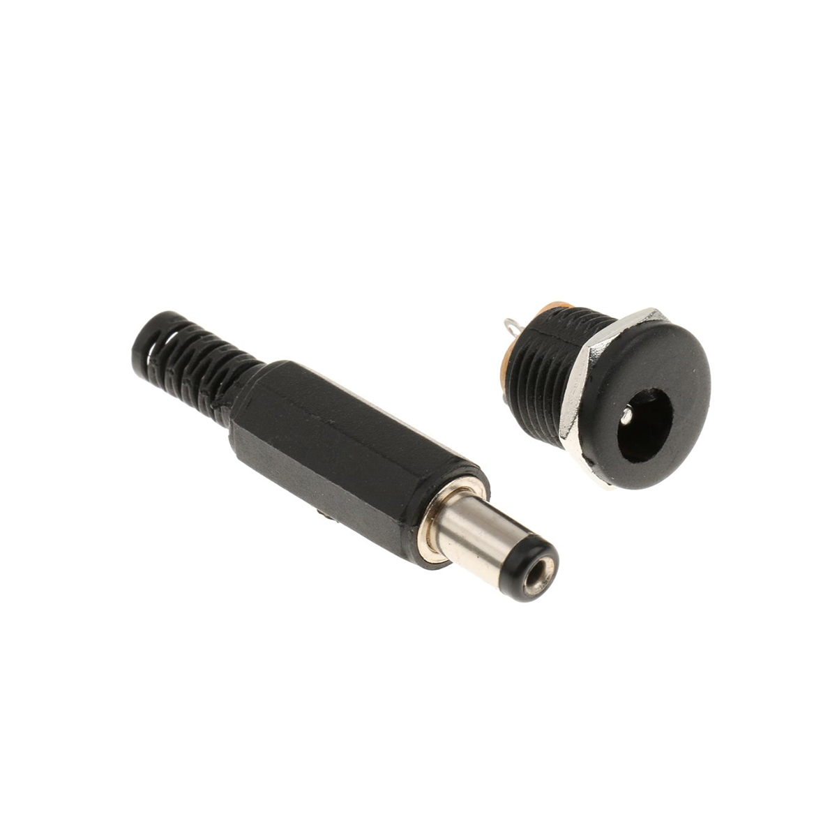 Picture of 2 Pair DC Jack Male & Panel Mount Socket Female | Secure Power Supply for LED Strip, CCTV, and Security Camera Cables