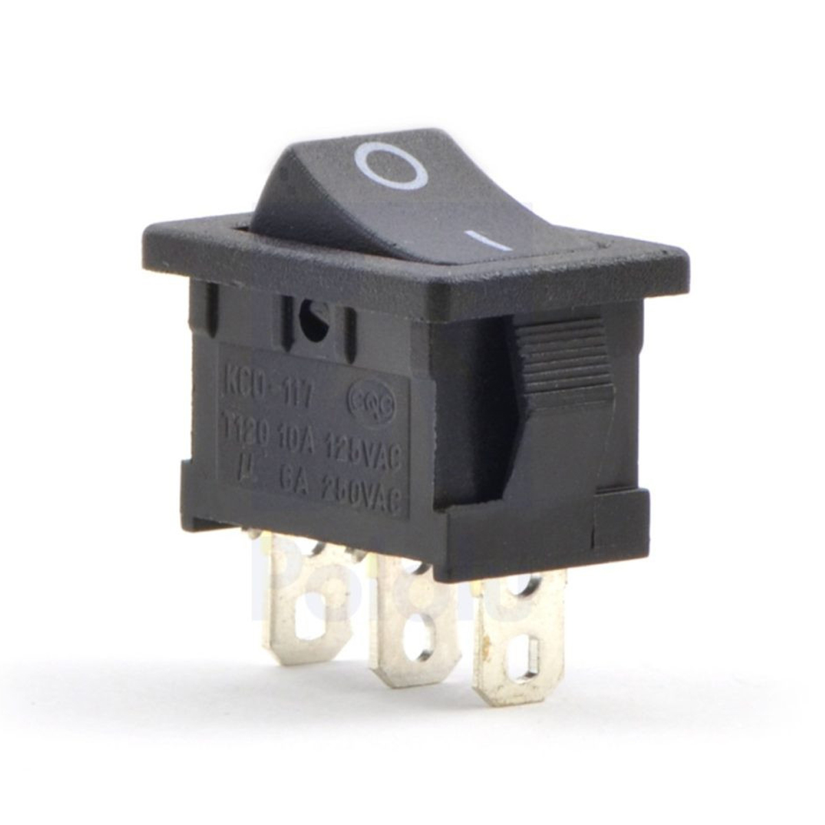 Picture of 5 pice 6a black colored micro rocker switch 3 pins 6a 250v 2 position SPDT on -boat rocker switch power rocker switch