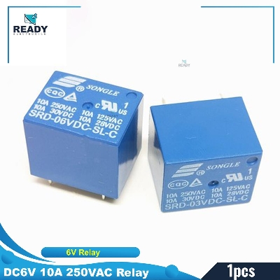 Picture of 6V Relay DC-6V DC6V 10A 250VAC 5 Pin Coil SPDT Power Relays SRD-06VDC-SL-C PCB Mount Auto Universal Power Relay Switch