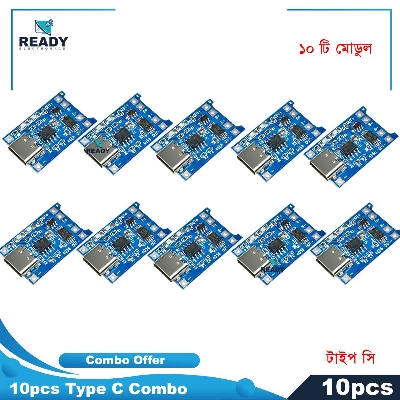 Picture of 10pcs Type-c USB 5V 1A 18650 Lithium Battery Charger Module Charging Board with Dual Protection Functions