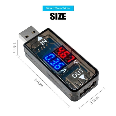 Picture of Mini 5V USB Current Voltage Meter Tester Red Blue Voltmeter Ammeter Detector Dual Digital 3.3-18V 0-3A