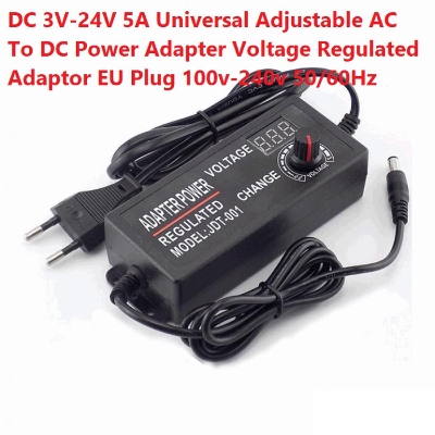 Picture of 775 Motor Universal Adjustable AC To DC 3V-DC 24V 5A Power Adapter Voltage Regulated EU Plug 100v-240v 50/60Hz