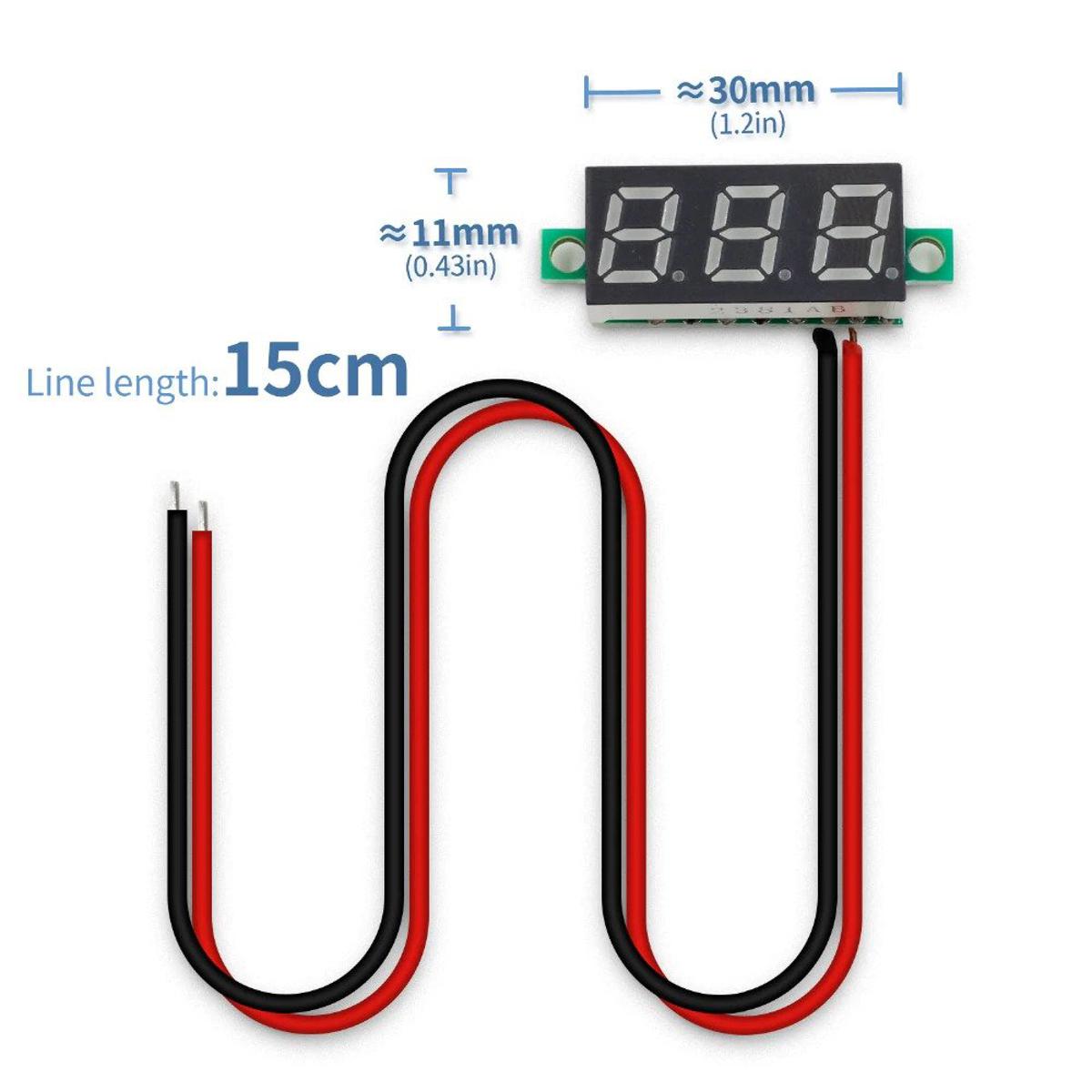 Picture of 0.28 Inch 2.5v-30v mini digital voltmeter voltage tester meter led screen electronic parts accessories digital voltmeter