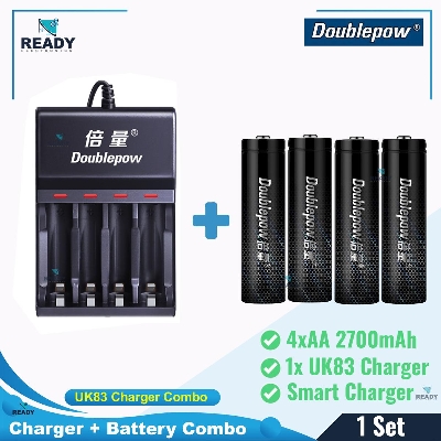 Picture of Doublepow UK83 4 slot USB Intelligent Quick Battery Charger with Doublepow AA Battery- UK83+AA2700mAh