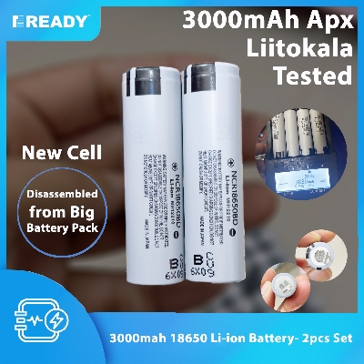 Picture of High Capacity 18650 3.7V 3C Power battery Discharge Rate Rechargeable 18650 batteries cells- 2pcs