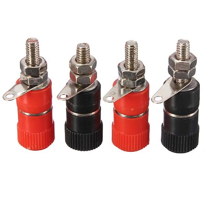 Picture of 4Pcs Speaker Amplifier Terminal Binding Post Female Connector For Banana Plug- 2pair