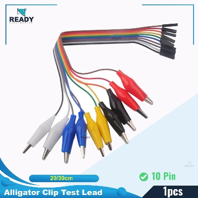 Picture of Alligator Clip Test Lead 10Pin Male Female Breadboard Jumper Wire Cable 20/30cm- 10pcs Jumper