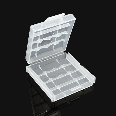 Picture of 4 Slots Hard Plastic Battery Storage Boxes Case AA AAA Battery Holder Container Box With Clips For 4X AA/AAA Batteries
