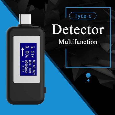 Picture of KWS-1802C USB Tester Sturdy Practical Type C LCD Current Voltage Charger Capacity Tester Monitoring Power Time Meter