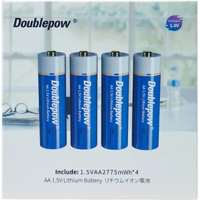 Picture of 2pcs 1.5v 2775mWh li ion top rechargeable batteries for accounting calculator Camera and other appliances